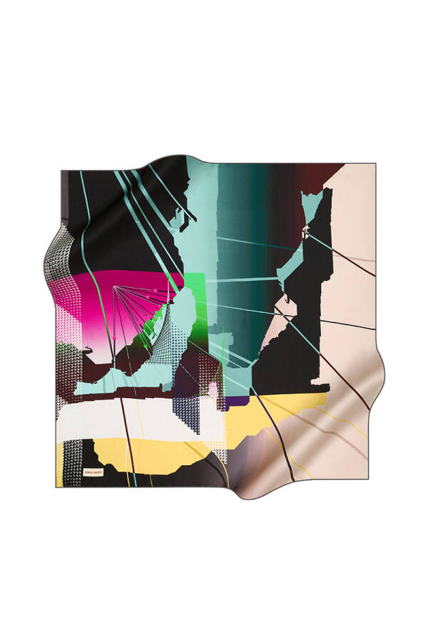 Geometrik Desenli 90X90 Pierre Cardin Tivil Eşarp - 1