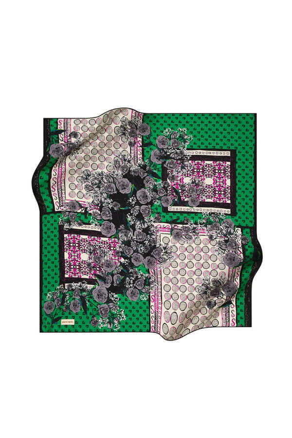 Çiçek Desenli 90X90 Pierre Cardin Tivil Eşarp - 1