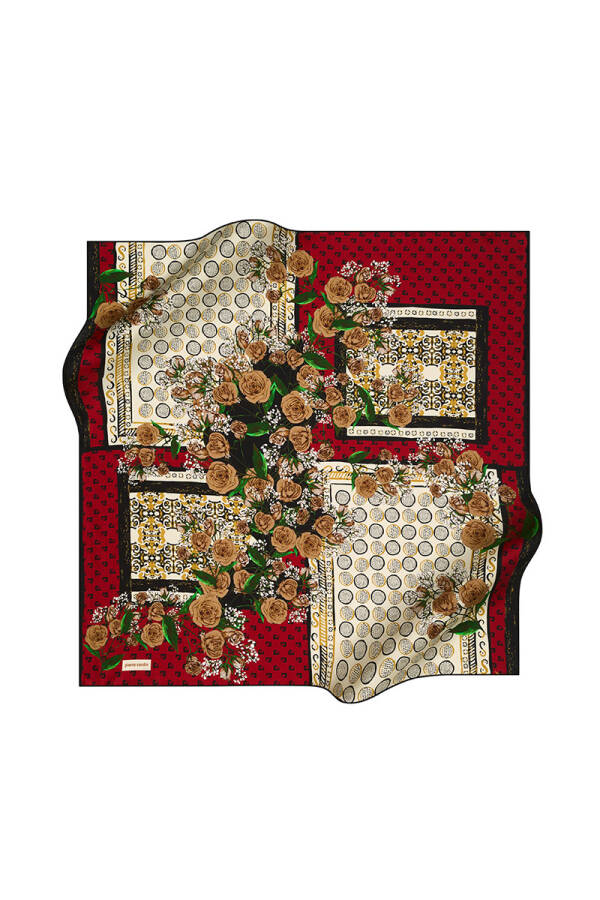 Renkli 90X90 Pierre Cardin Tivil Eşarp - 1