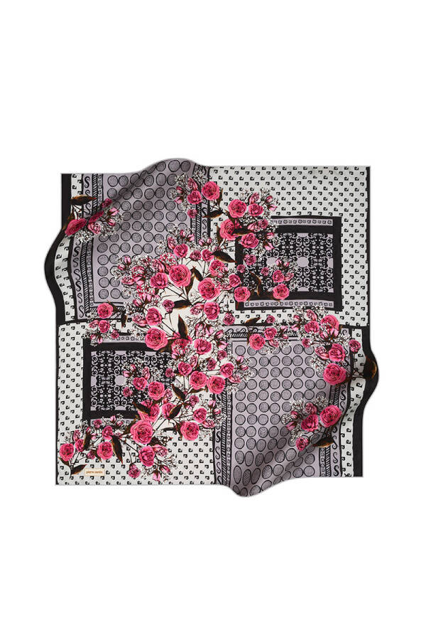 Çiçek Desenli 90X90 Pierre Cardin Tivil Eşarp - 1