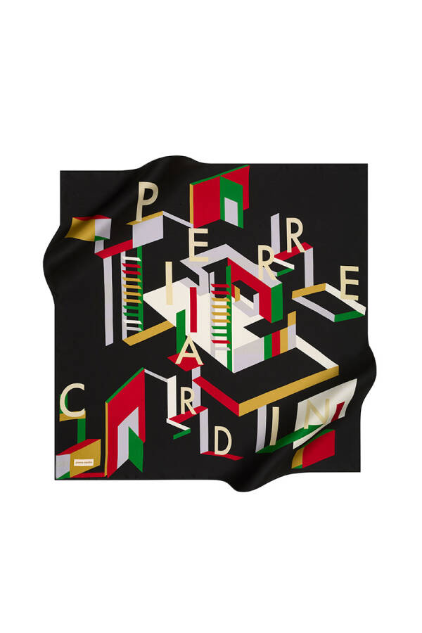 Geometrik Desenli 90X90 Pierre Cardin Tivil Eşarp - 1