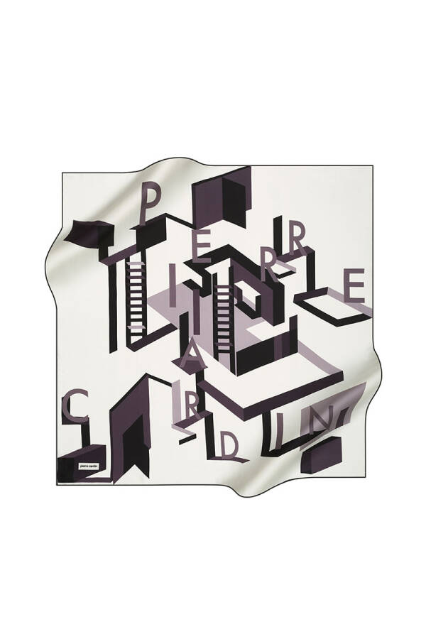 Geometrik Desenli 90X90 Pierre Cardin Tivil Eşarp - 1