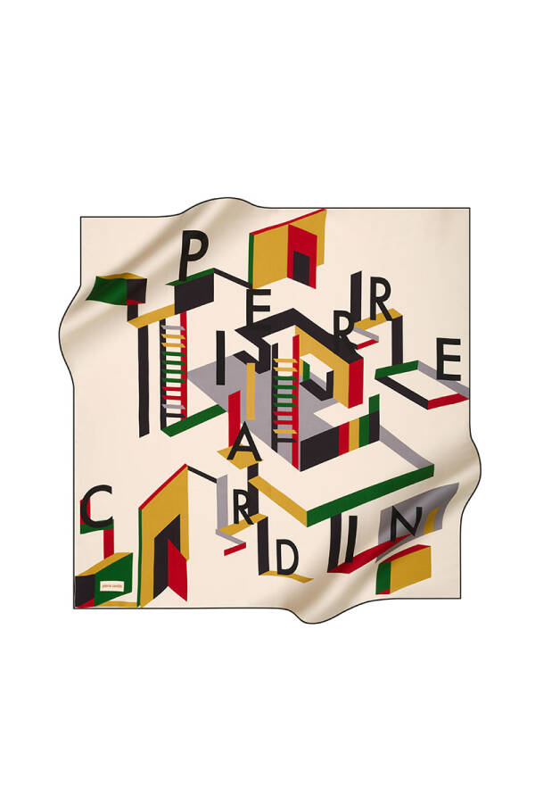 Geometrik Desenli 90X90 Pierre Cardin Tivil Eşarp - 1