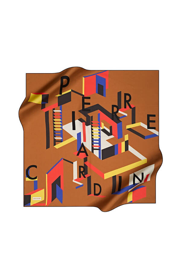 Geometrik Desenli 90X90 Pierre Cardin Tivil Eşarp - 1