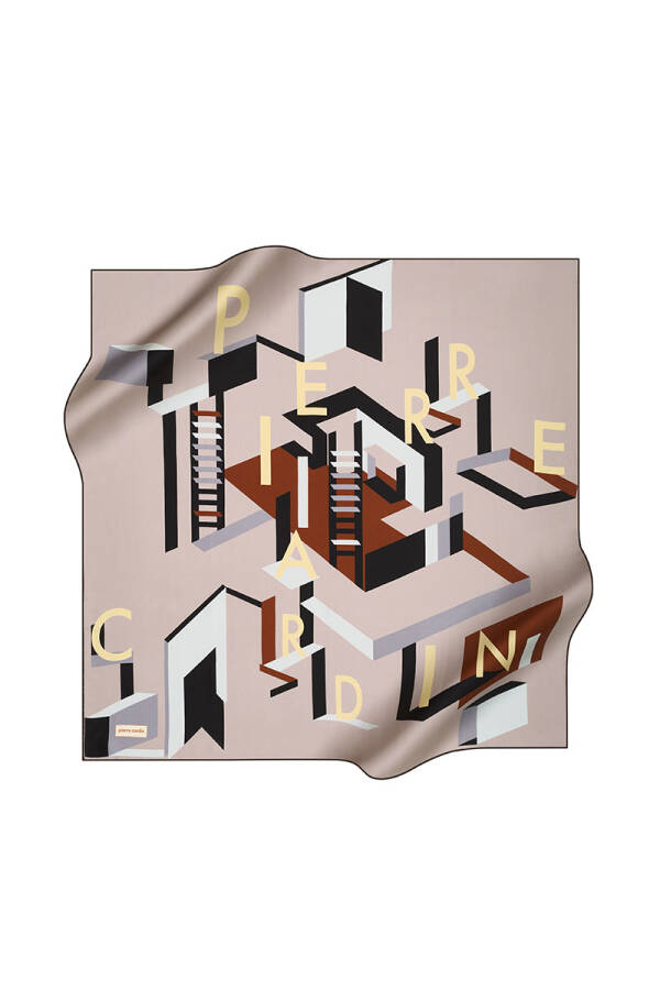 Geometrik Desenli 90X90 Pierre Cardin Tivil Eşarp - 1