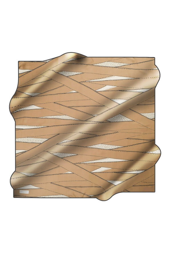 Geometrik Desenli 90X90 İpek Twill Eşarp - 1