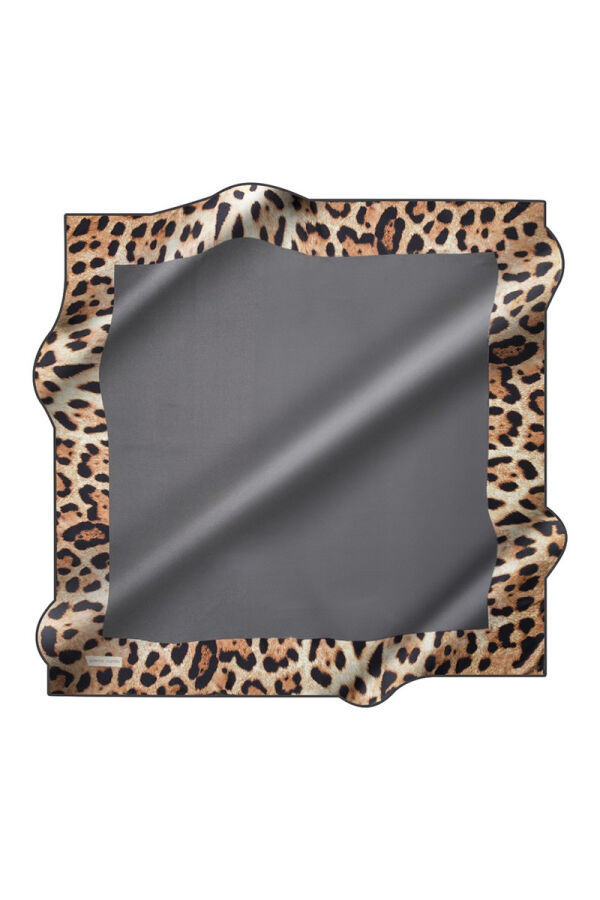 Gri 90X90 İpek Twill Eşarp - 1