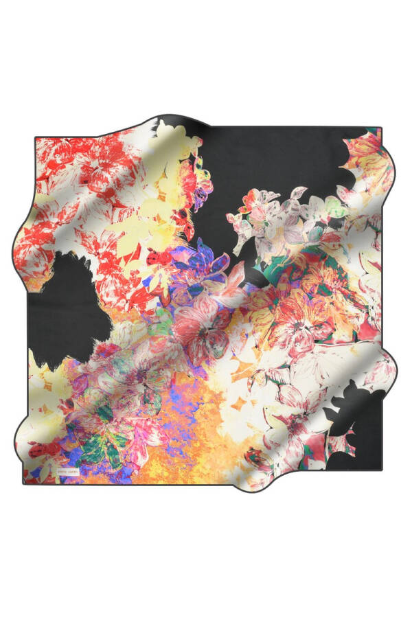 Çiçek Desenli 90X90 Pierre Cardin Tivil Eşarp - 1