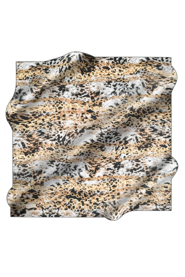 Zincir Desenli 90X90 İpek Twill Eşarp - Pierre Cardin