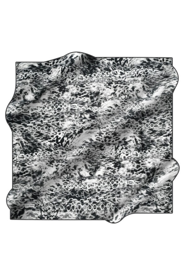 Zincir Desenli 90X90 İpek Twill Eşarp - Pierre Cardin