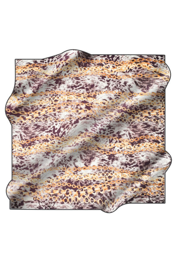 Zincir Desenli 90X90 İpek Twill Eşarp - Pierre Cardin