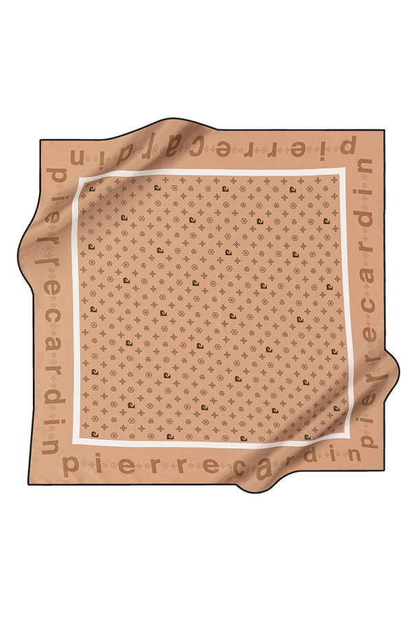 Logo Desenli 90X90 Pierre Cardin Krep Saten Eşarp - 1
