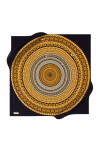 Geometrik Desenli 90X90 İpek Krep Saten Eşarp 