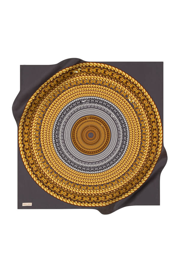 Geometrik Desenli 90X90 Pierre Cardin Krep Saten Eşarp - Pierre Cardin
