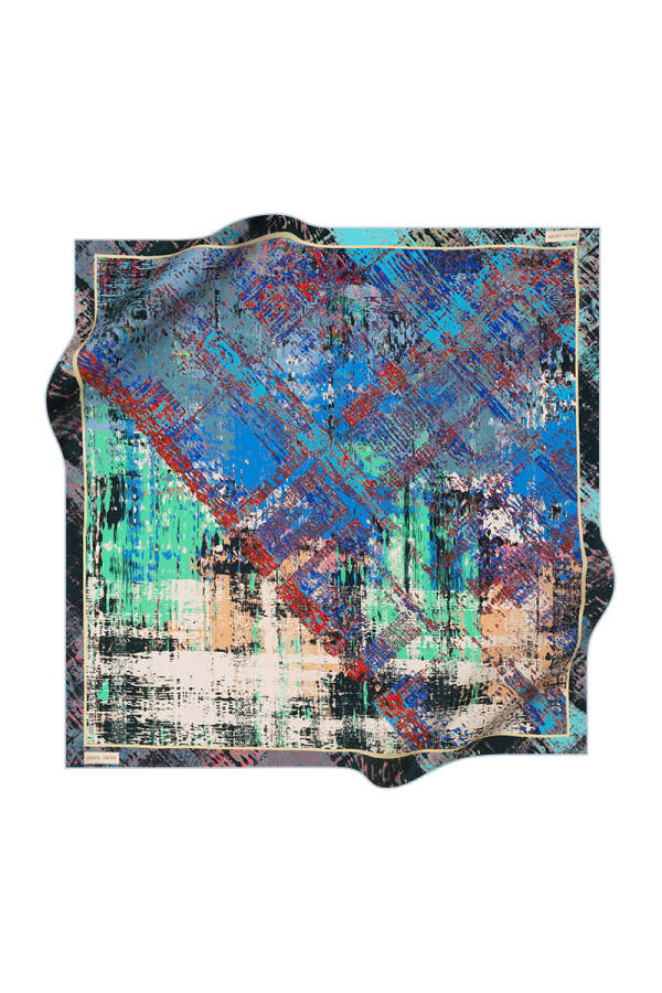 Renkli 90X90 Pierre Cardin Krep Saten Eşarp - Pierre Cardin