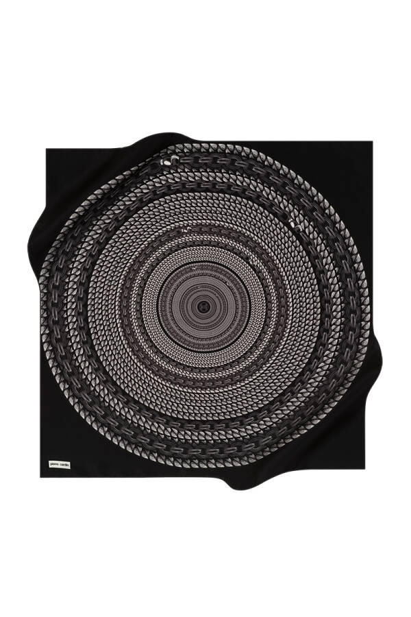Renkli 90X90 İpek Krep Saten Eşarp - Pierre Cardin