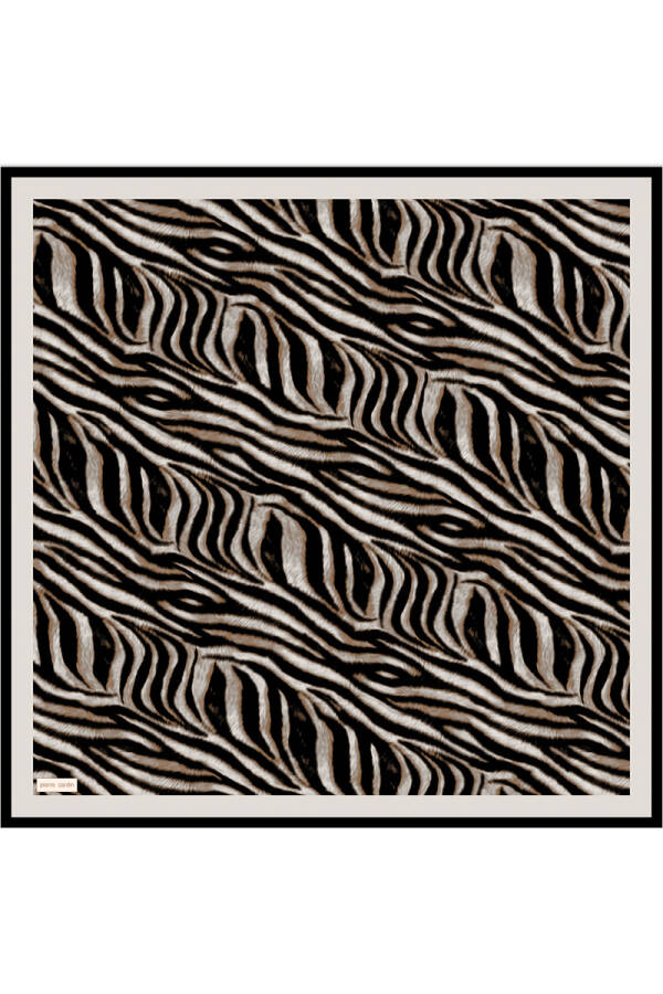 Renkli 90X90 Pierre Cardin Krep Saten Eşarp - 1