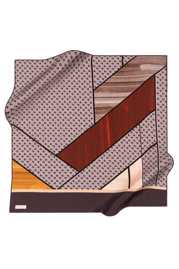 Geometrik Desenli 90X90 Pierre Cardin Tivil Eşarp - 1
