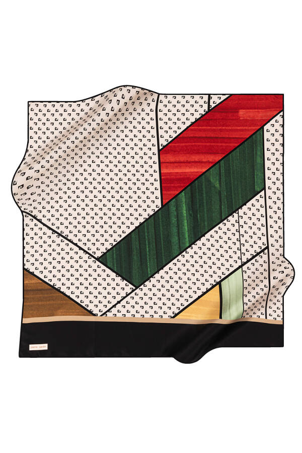 Geometrik Desenli 90X90 Pierre Cardin Tivil Eşarp - 1