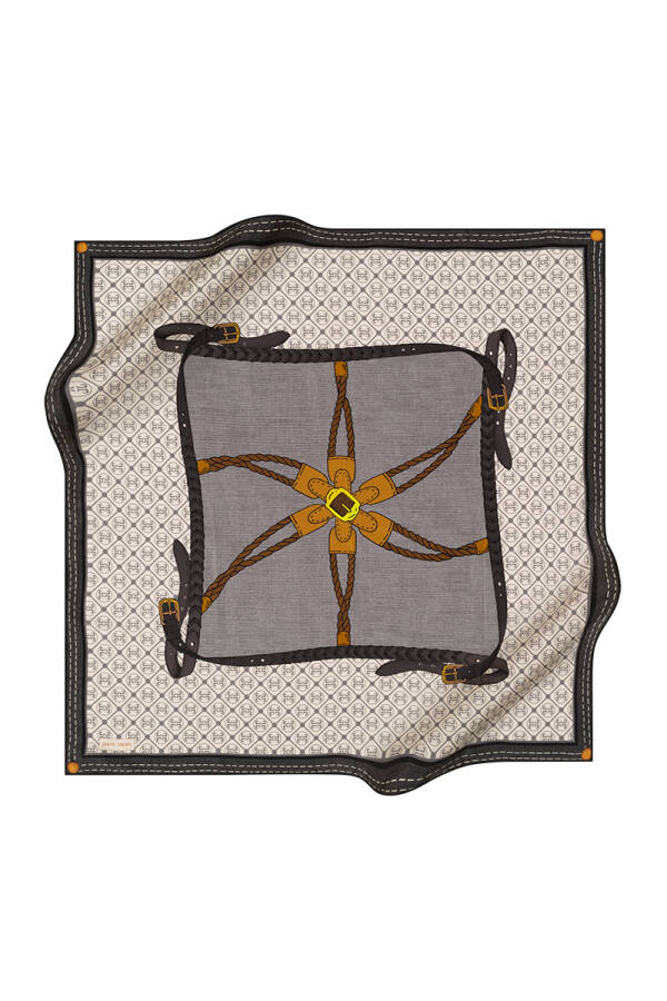 Zincir Desenli 90X90 Pierre Cardin Tivil Eşarp - 1