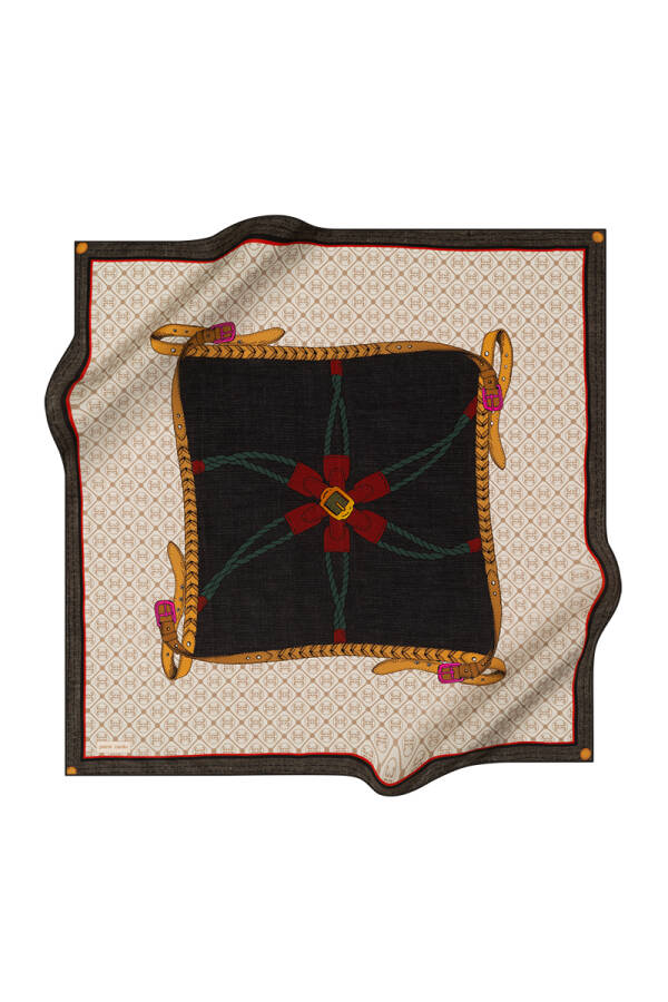 Renkli 90X90 İpek Twill Eşarp - Pierre Cardin