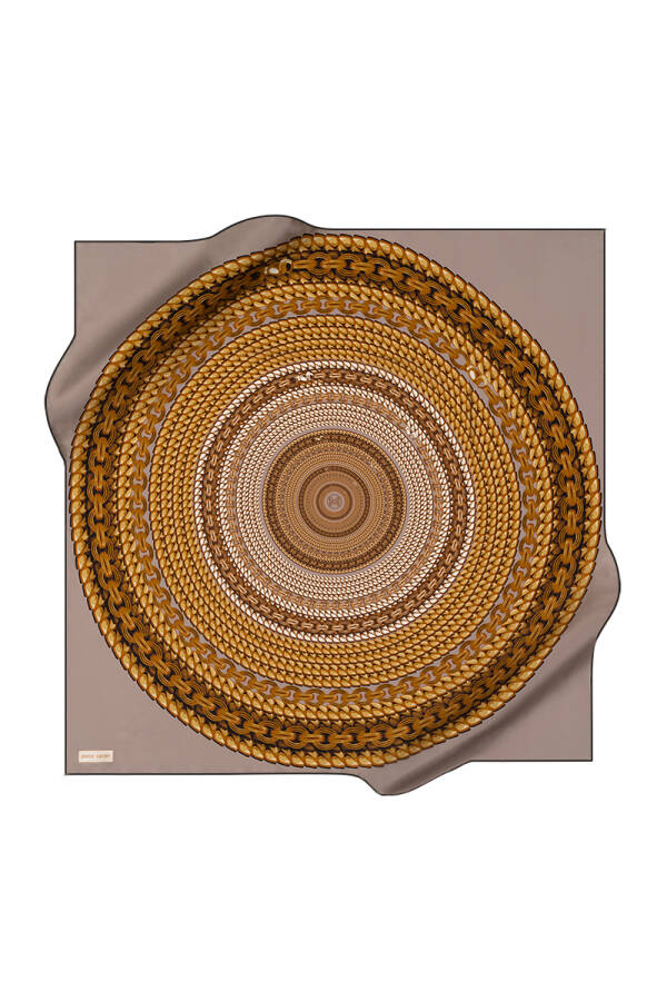 Zincir Desenli 90X90 İpek Twill Eşarp - Pierre Cardin