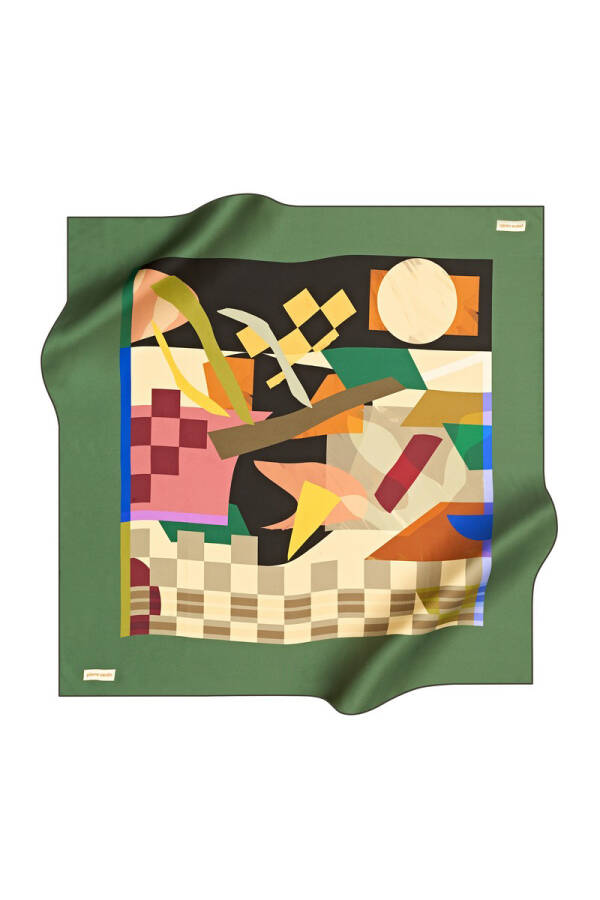 Geometrik Desenli 90X90 Pierre Cardin Tivil Eşarp - 1