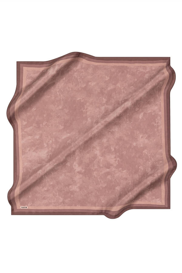 Fırça Desenli 90X90 Taşlanmış İpek Krep Saten - Aker