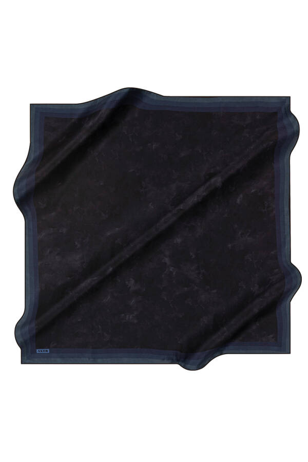 Renkli 90X90 Taşlanmış İpek Krep Saten Eşarp - Aker