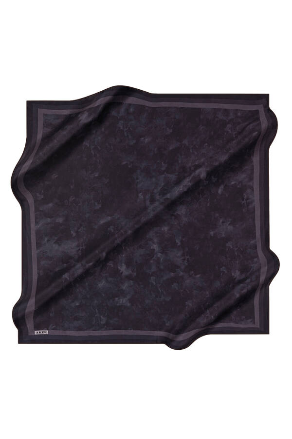 Fırça Desenli 90X90 Taşlanmış İpek Krep Saten - 1