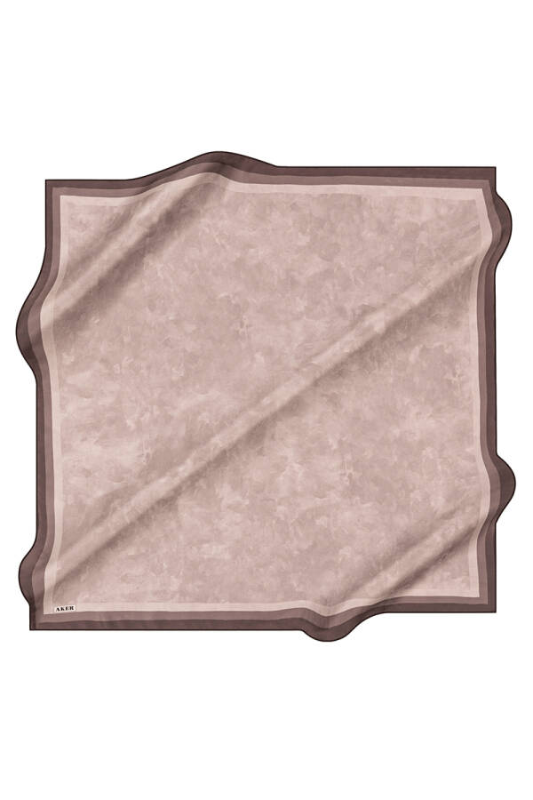 Fırça Desenli 90X90 Taşlanmış İpek Krep Saten - 1