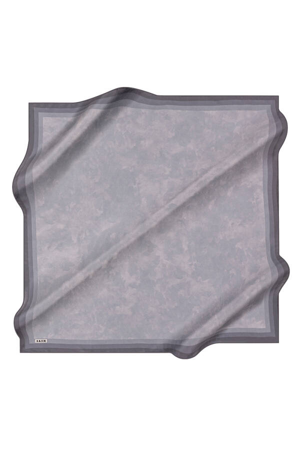 Fırça Desenli 90X90 Taşlanmış İpek Krep Saten - 1