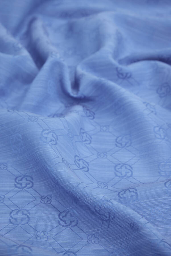 Mavi İpek Koton Jakar Etol - Aker (1)