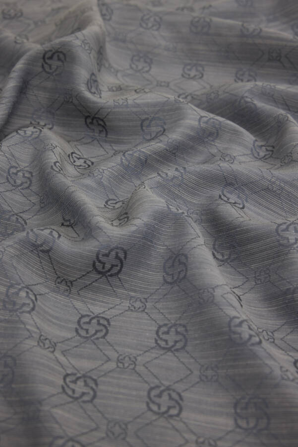 Gri İpek Koton Jakar Etol - Aker (1)