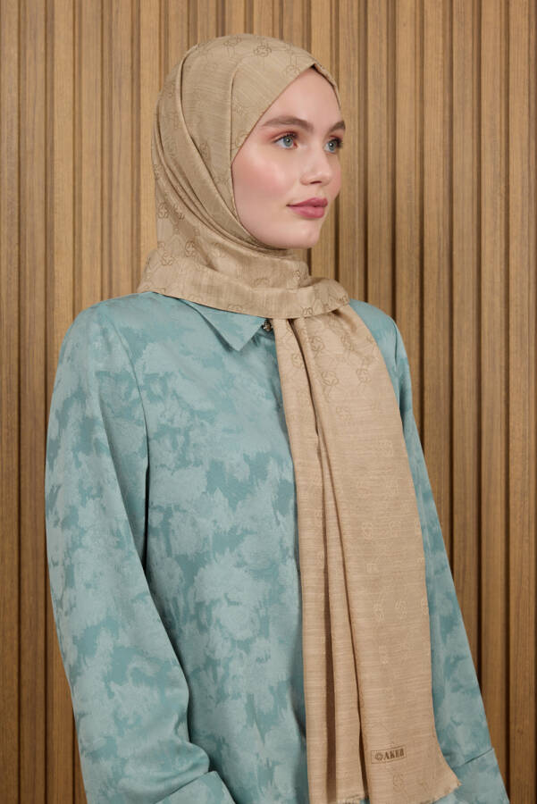 Kahverengi İpek Koton Jakar Etol - Aker