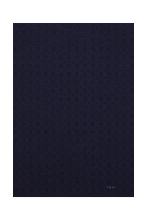 Lacivert Aker İpek Koton Jakar Etol - Aker