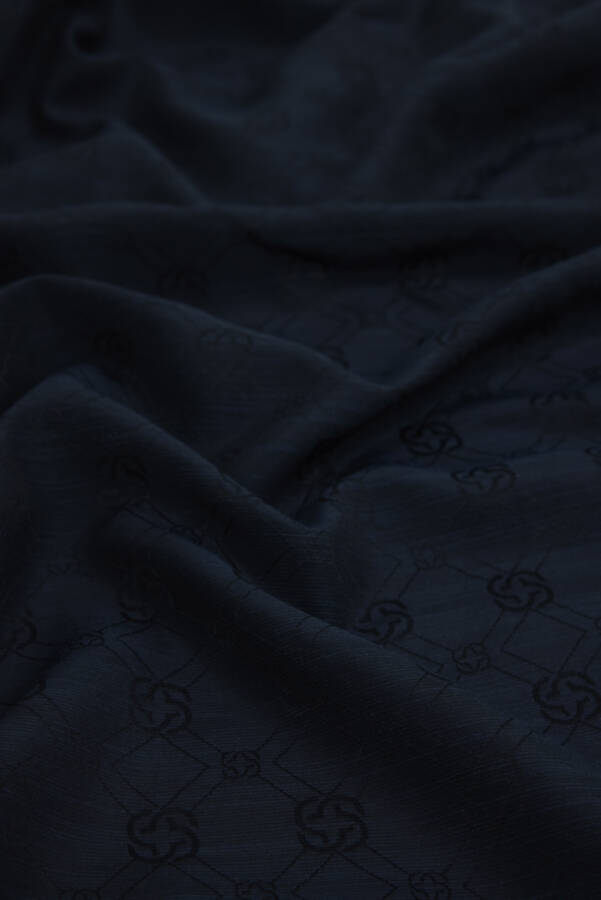 Lacivert Aker İpek Koton Jakar Etol - Aker (1)