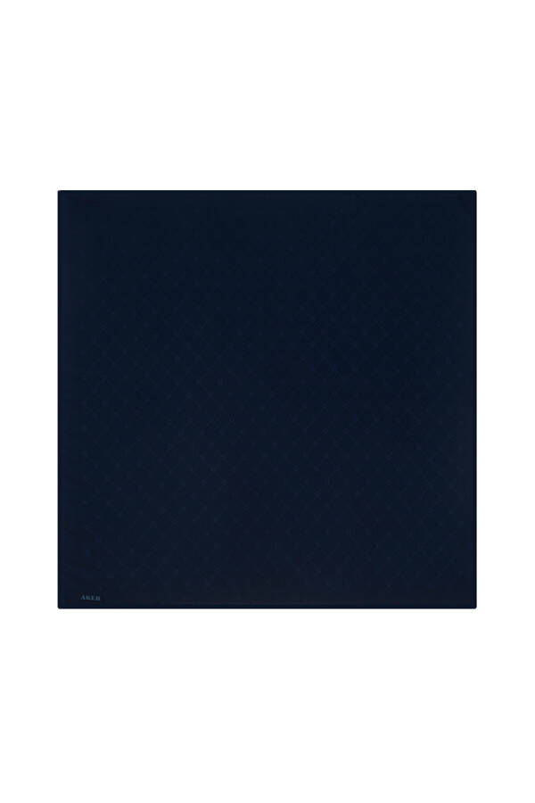 Lacivert 100X100 Aker Monogram Eşarp - 1