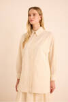 Ekru Brode Kumaştan Cotton Tunik - 9
