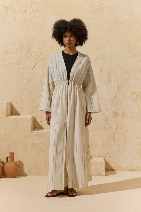 Renkli Çizgili Kimono - 4