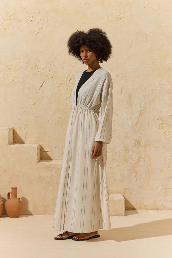 Renkli Çizgili Kimono - 5