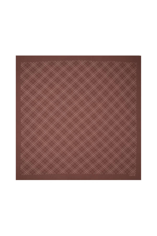 Kahverengi Ekose Eşarp - 1