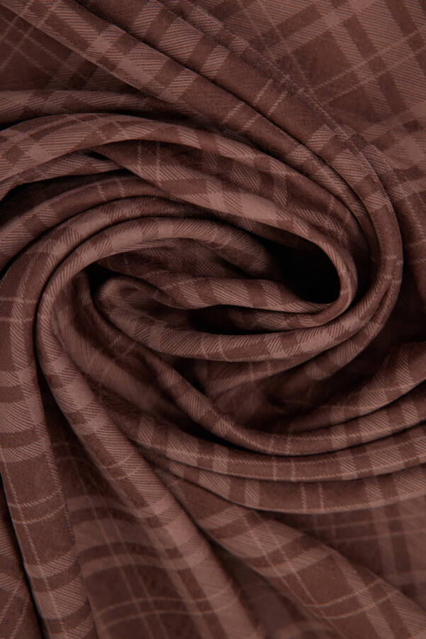 Kahverengi Ekose Eşarp - 3