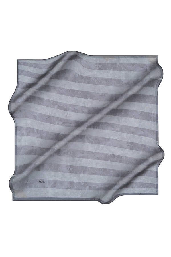 Gri İpek Fasone Eşarp - 1