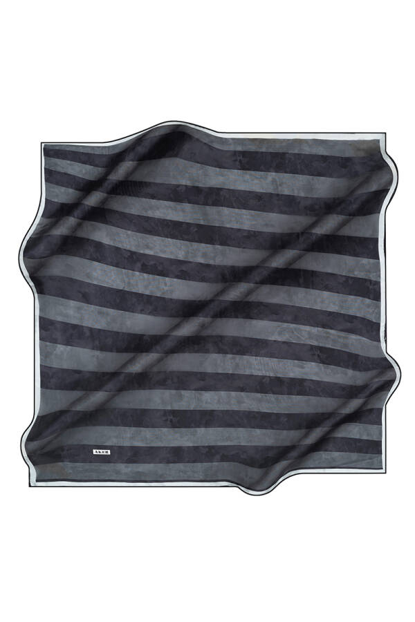 Siyah İpek Fasone Eşarp - 1