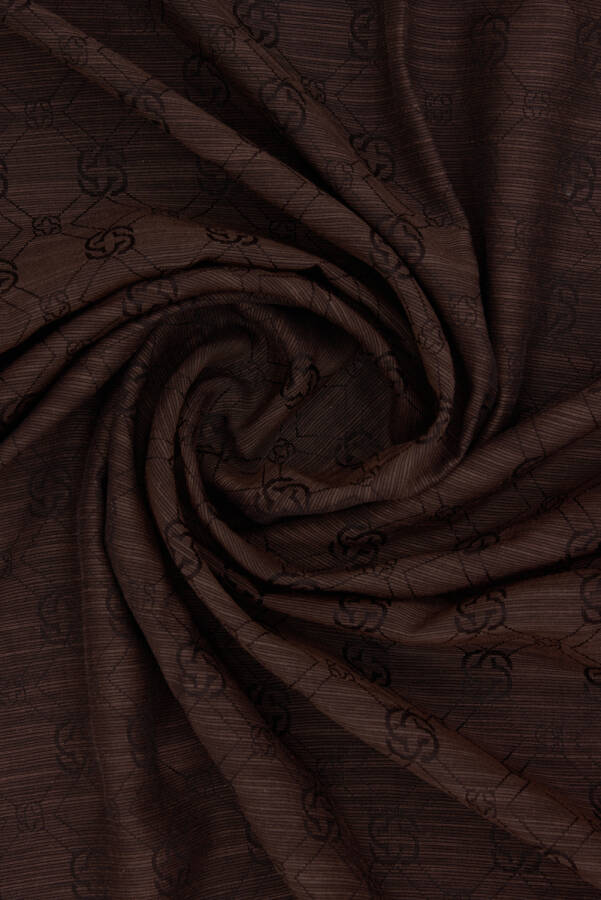 Kahverengi İpek Koton Jakar - Aker (1)