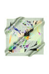 Geometrik Desenli 90X90 İpek Krep Saten Eşarp - 1