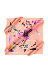 Geometrik Desenli 90X90 İpek Krep Saten Eşarp 