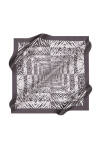 Koyu Gri 90X90 İpek Krep Saten Eşarp 