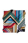 Geometrik Desenli 90X90 İpek Krep Saten Eşarp 